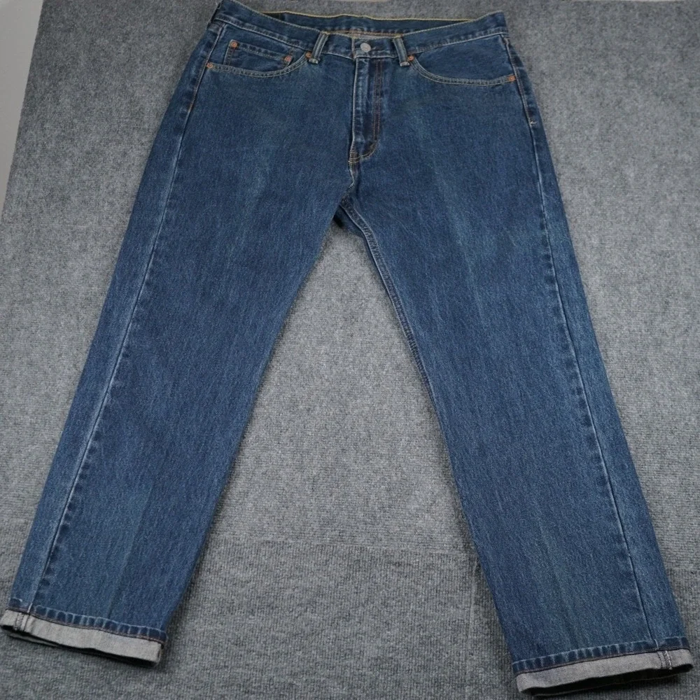 Levi's 505 Regular Fit Jeans Mens 36x32‎ Blue Straight Leg Denim Pants